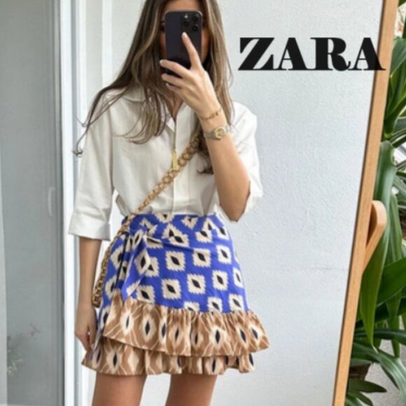 NWT Zara Printed Sarong Skirt - Picture 1 of 7